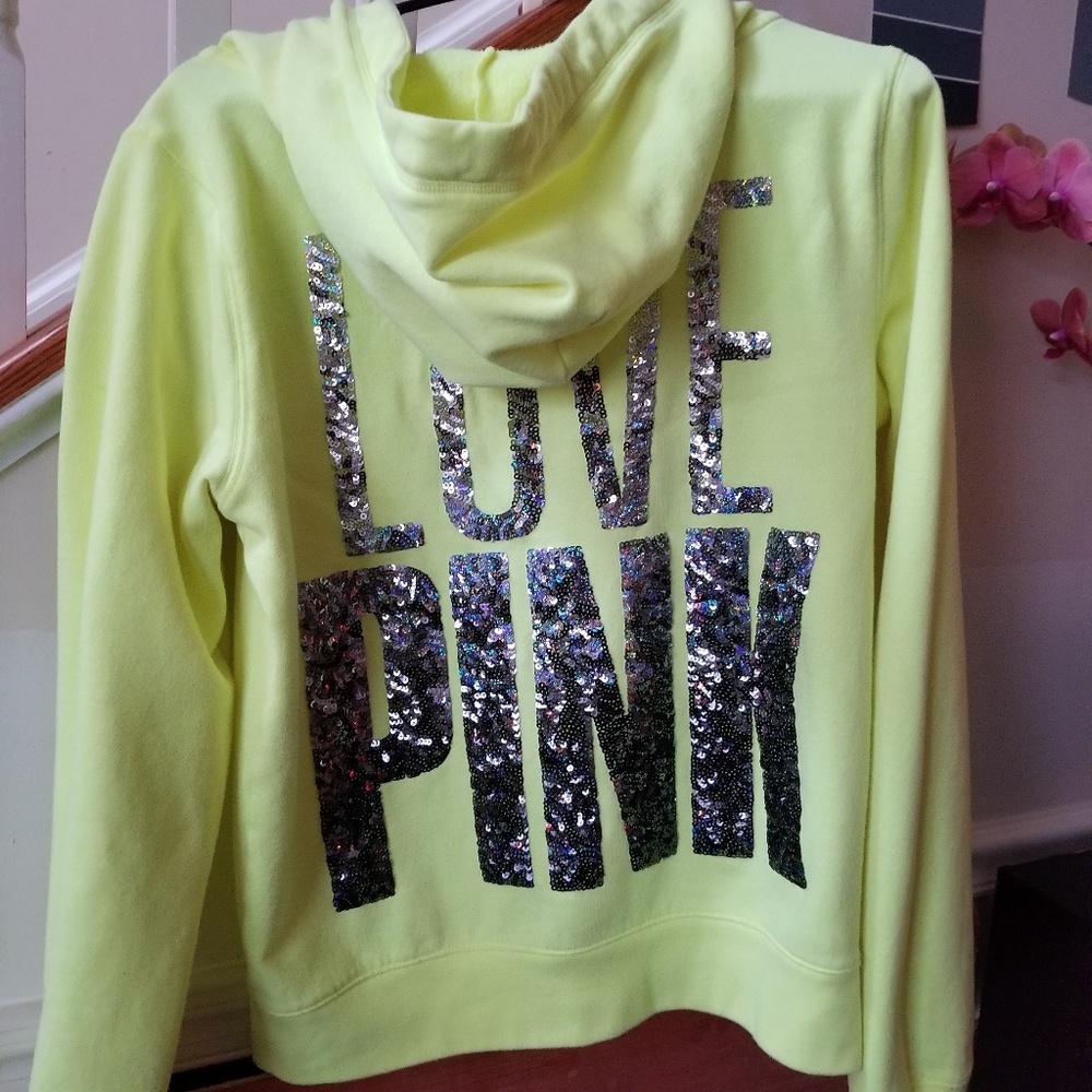 vs pink bling neon hoodie